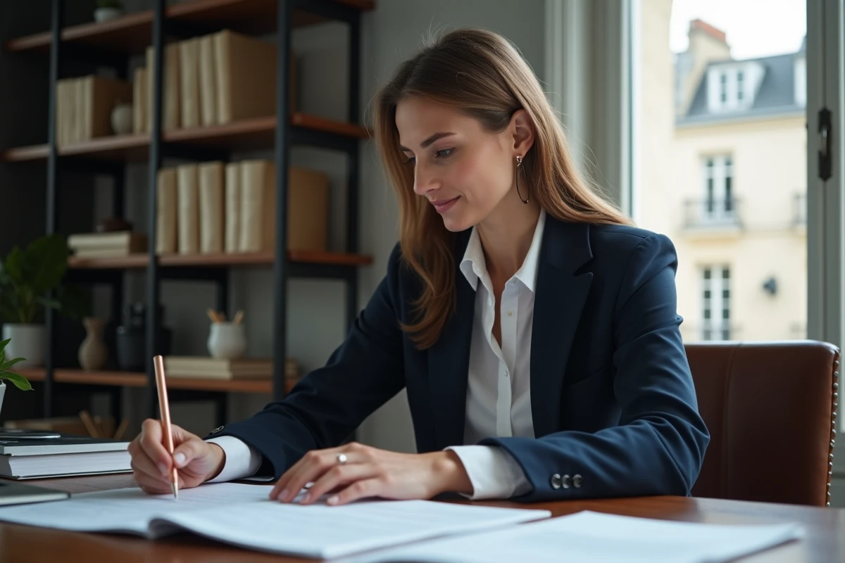 Femme d affaires à Paris dans un bureau moderne